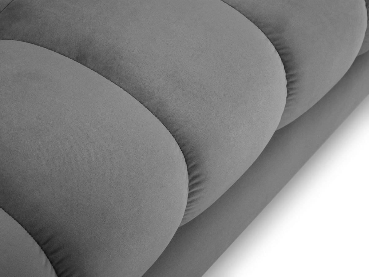 ECKSOFA links Mamaia aus Samt hellgrau 5 Sitzplätze - Hellgrau, Textil (185/293cm) - Micadoni