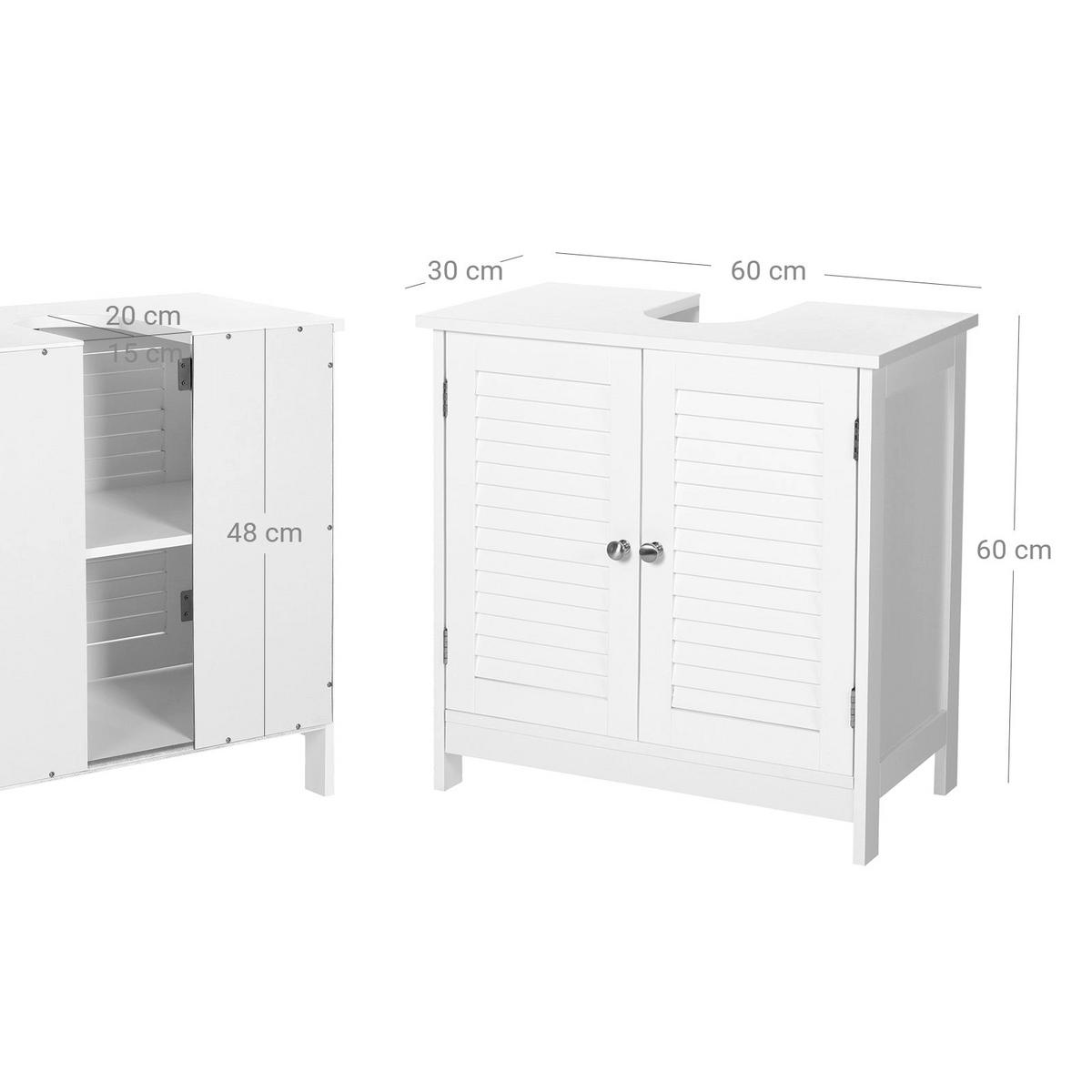 WASCHBECKENUNTERSCHRANK - Weiß, Holzwerkstoff (30/60/60cm) - Hansiro