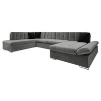ECKSOFA Bergen, Seite: Rechts - Silberfarben/Graphitfarben, Holz/Textil (345/76/205cm) - MIRJAN24