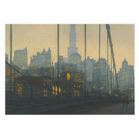 FOTOTAPETE 208x146 cm - Abendpanorama - Grau, Textil (208/146cm) - Wallfluent