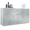 SIDEBOARD Verona Beton Oxid Optik - Hellgrau, Holzwerkstoff (139/72/35cm) - Vladon