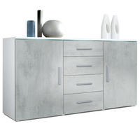 SIDEBOARD Verona Beton Oxid Optik - Hellgrau, Holzwerkstoff (139/72/35cm) - Vladon