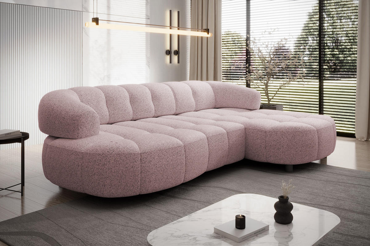 ECKSOFA WESPER S - Eckcouch Mit Elektrischer Sitzverstellung, L-förmig, Freistehend, Relaxfunktion, 183x284x79cm Linke, Asche - Silberfarben, Holz/Textil (113/284cm) - DomoHome