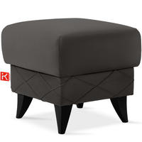 HOCKER GUSTAVO III Fußstütze, Velours, Anthrazit - Anthrazit, Holz/Holzwerkstoff (53/49/53cm) - KONSIMO®