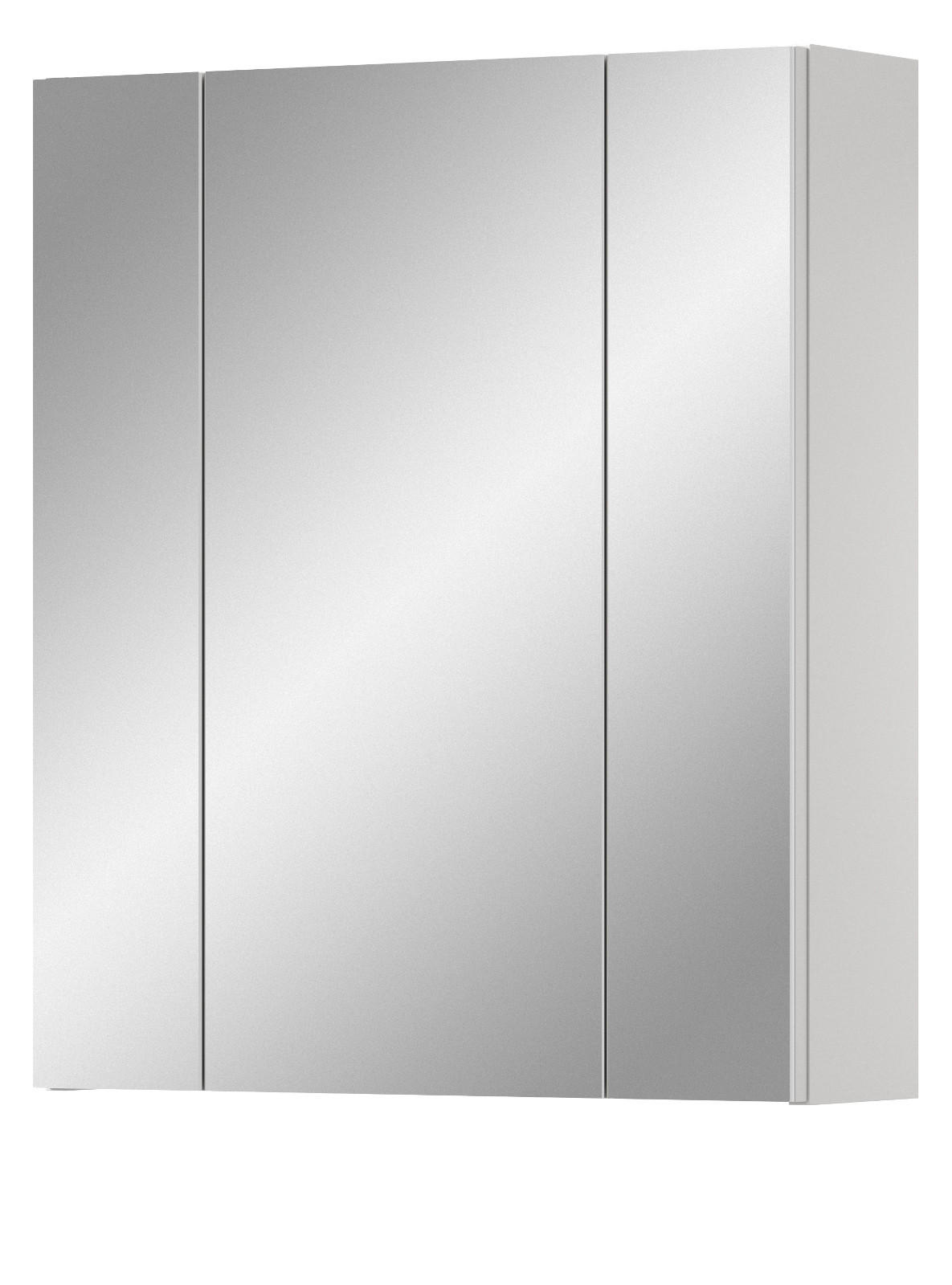 BADEZIMMER Spiegelschrank in weiß Badschrank 3-türig 60 x 70 cm Cover - Weiß, Glas/Holzwerkstoff (60/70/18cm) - Inn.Furn