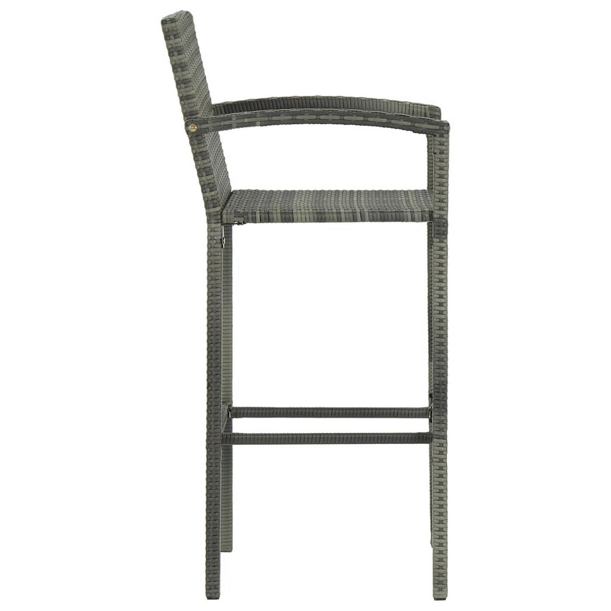 BARHOCKER 4er set Grau Poly Rattan - Grau, Kunststoff (56/118/52cm) - vidaXL