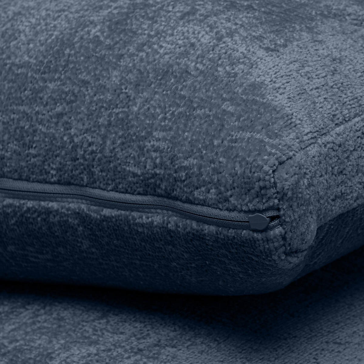 ECKSOFA RECHTS BRENTIS Chenille-Stoff, Dunkelblau - Dunkelblau, Textil (314/224cm) - KONSIMO®