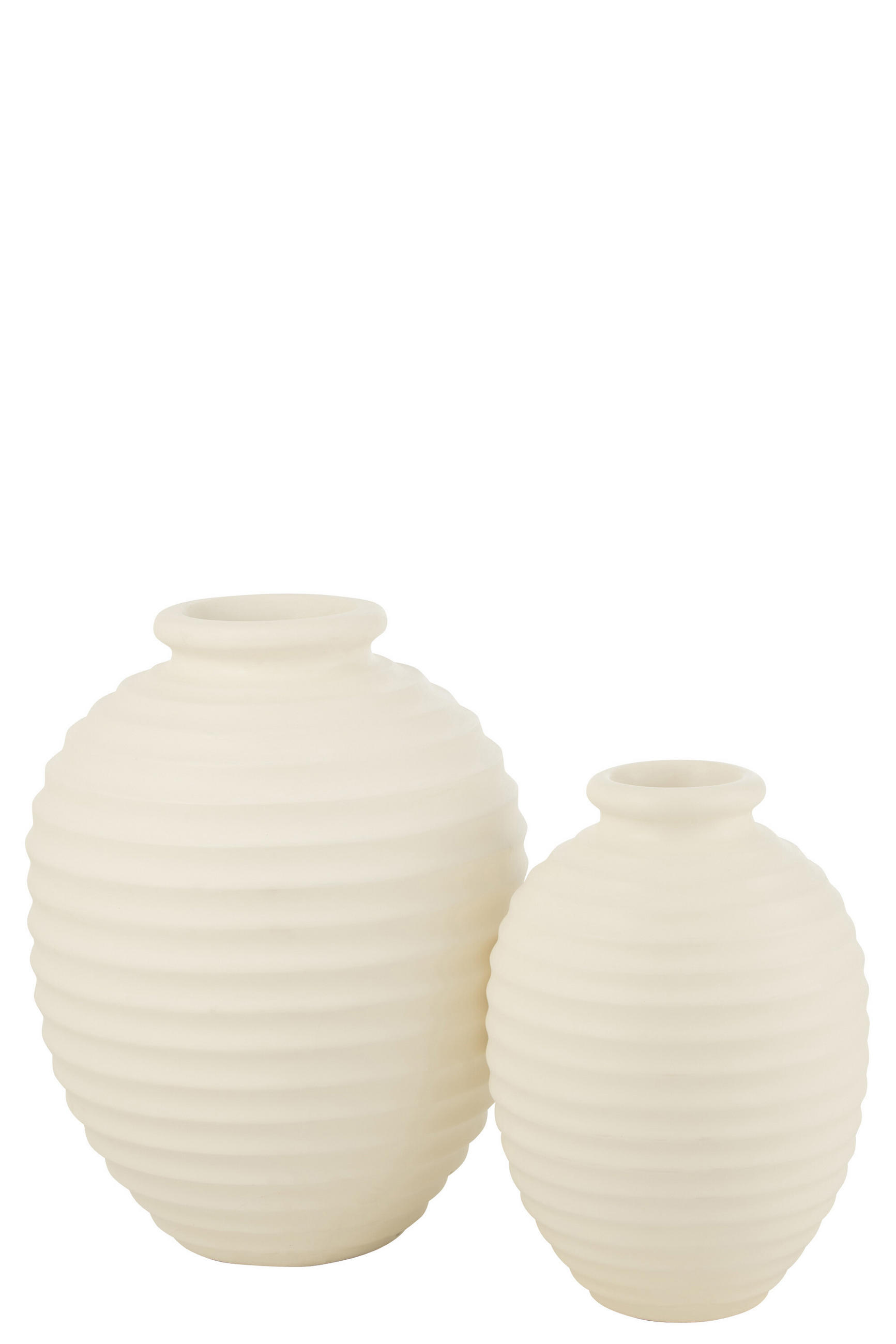 BLUMENTOPF OVAL - Töpferei - Weiß - L - Ø 50 cm - Weiß, Keramik (50/66cm) - J-Line