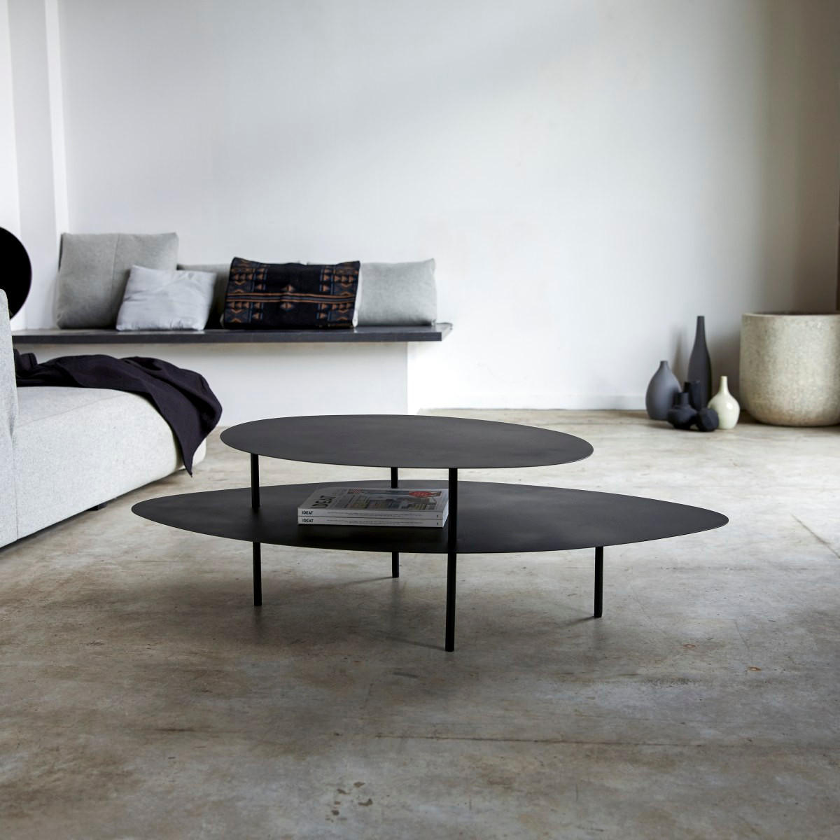 COUCHTISCH Judith Schwarz aus Metall - Schwarz, Metall (77/120/35cm) - Tikamoon