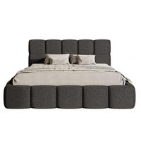 POLSTERBETT Cloudy Graphit Chenille, 120x200 cm - Schwarz/Graphitfarben, Kunststoff/Textil (120/200cm) - Selsey