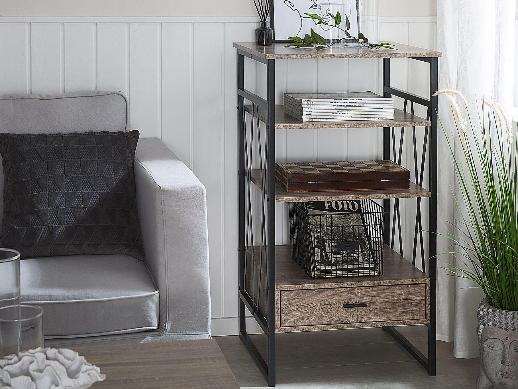 REGAL 3 Fächer Keene - Dunkelbraun, Holzwerkstoff (56/101/51cm) - Beliani