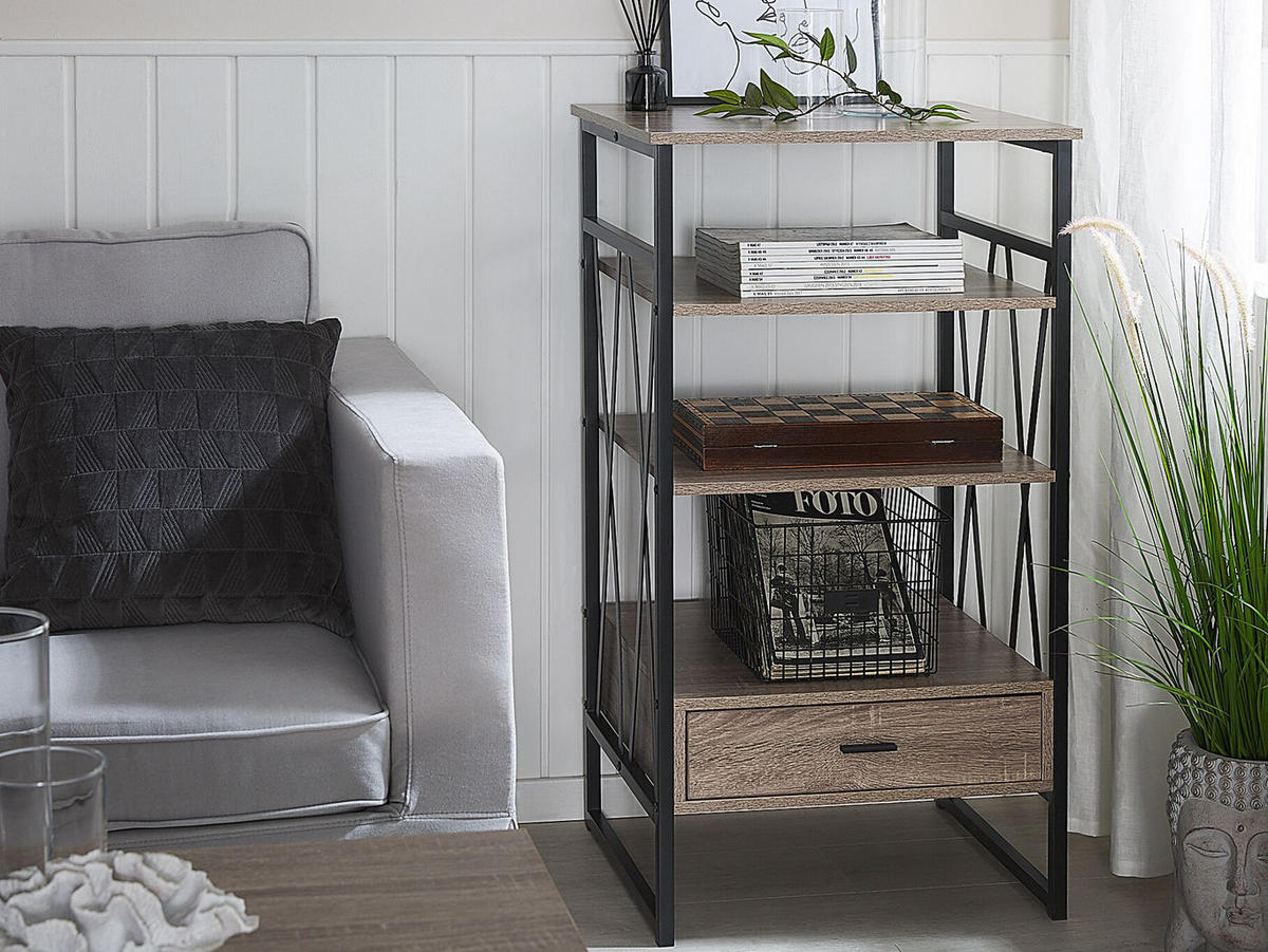 REGAL 3 Fächer Keene - Dunkelbraun, Holzwerkstoff (56/101/51cm) - Beliani