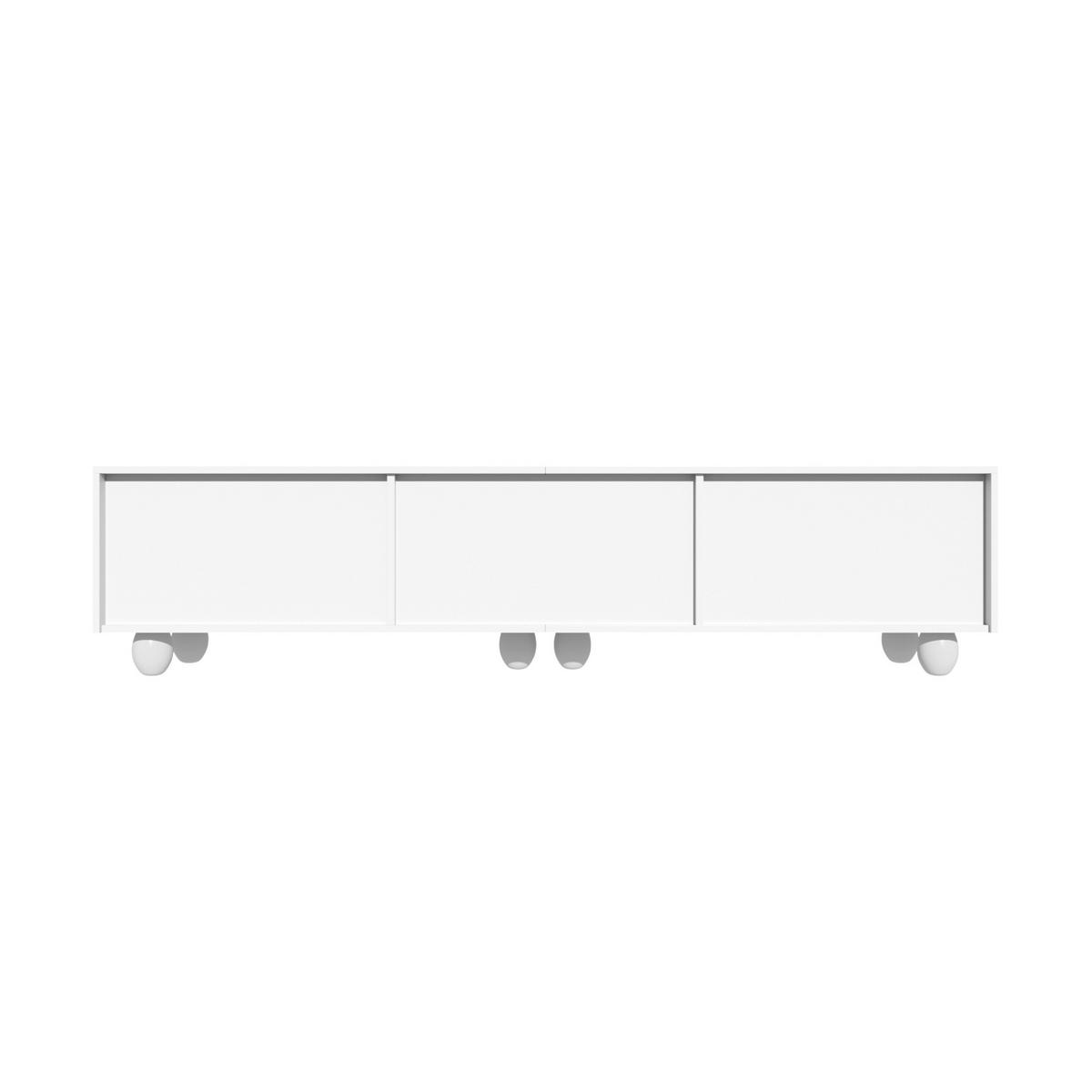 TV-ELEMENT mit Stauraum 180 x 40 x 42 cm Weiß mit Holzbeinen - Weiß, Holzwerkstoff (40/42/180cm) - Beauniv
