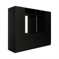 WASCHMASCHINENSCHRANK Serie 1 224cm Breit, 184cm Hoch - Schwarz, Holzwerkstoff (224/184/67cm)