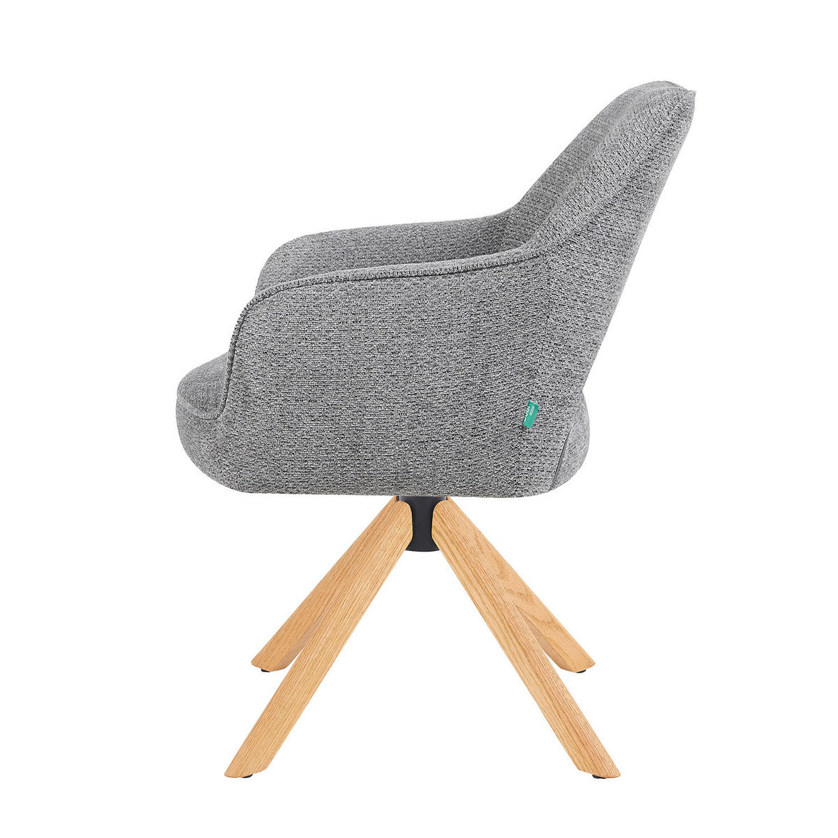 DREHSTUHL Mika-Lara 2er-Set - Honigeiche/Dunkelgrau, Eichenholz/Holz (60/87/65cm) - DUBI Möbel