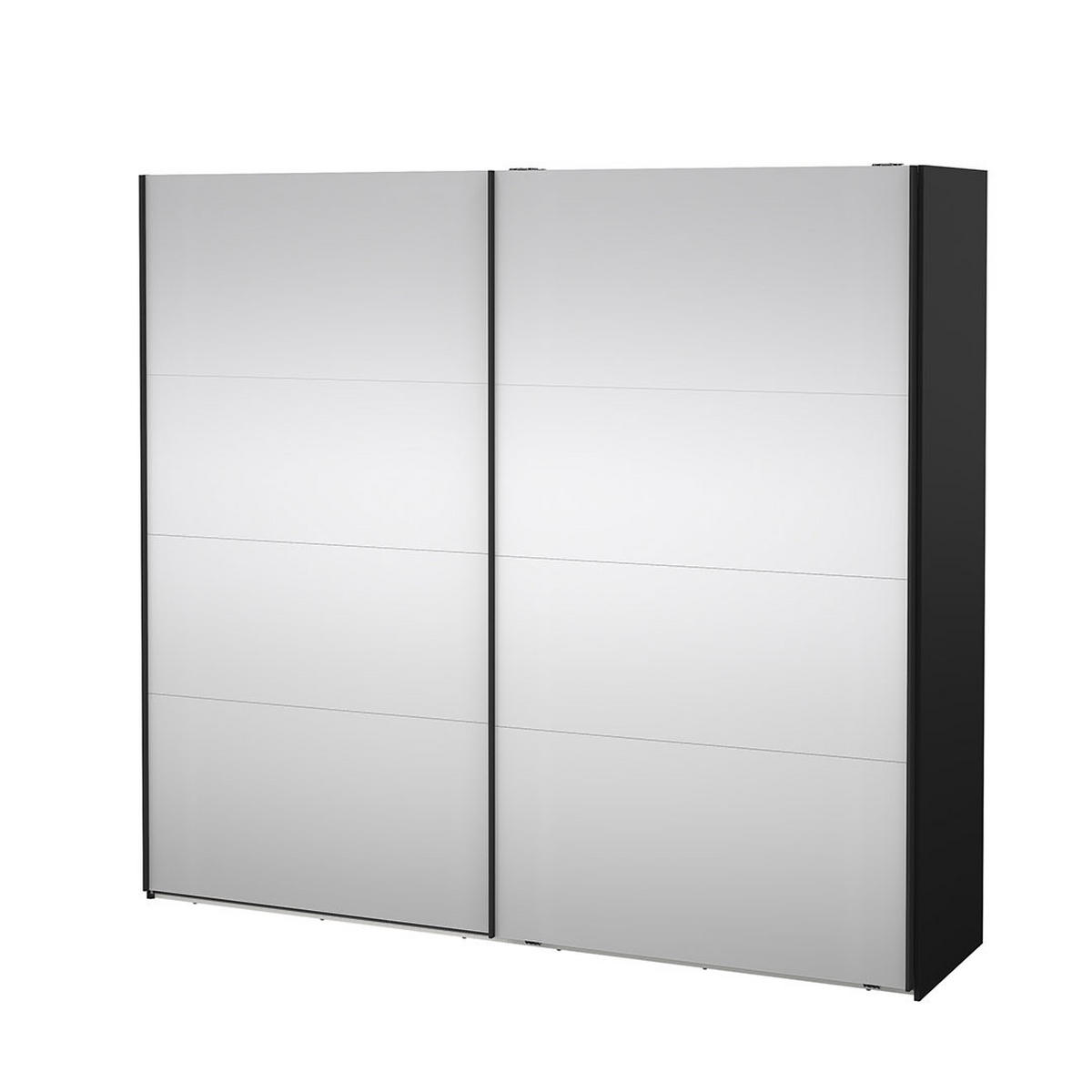 SCHIEBETÜRENSCHRANK, Catania, Schwarz, Holzwerkstoff, 244 x 67 x 221 cm - Schwarz, Holzwerkstoff (244/221/67cm) - ebuy24