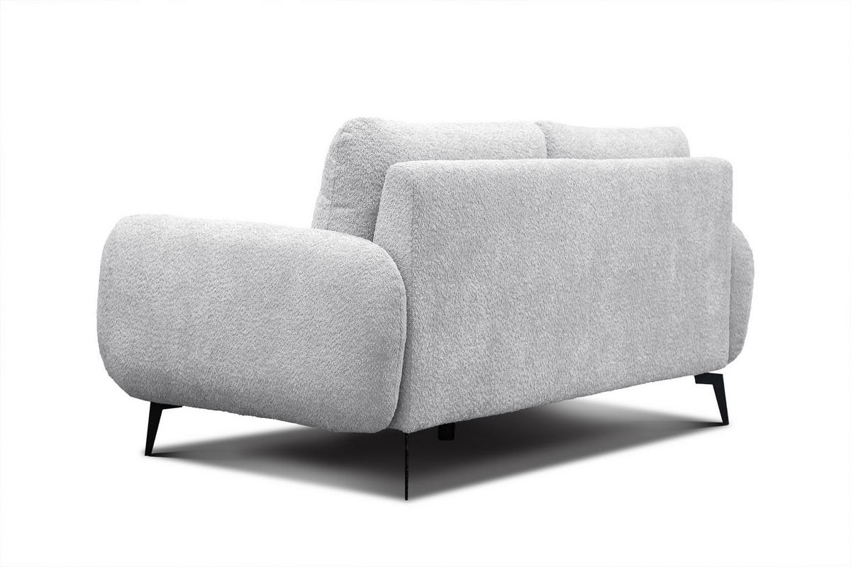 SOFA FEBE 2-Sitzer, hellgrau - Hellgrau/Schwarz, Holz/Textil (160/82/96cm) - Courtois Laville