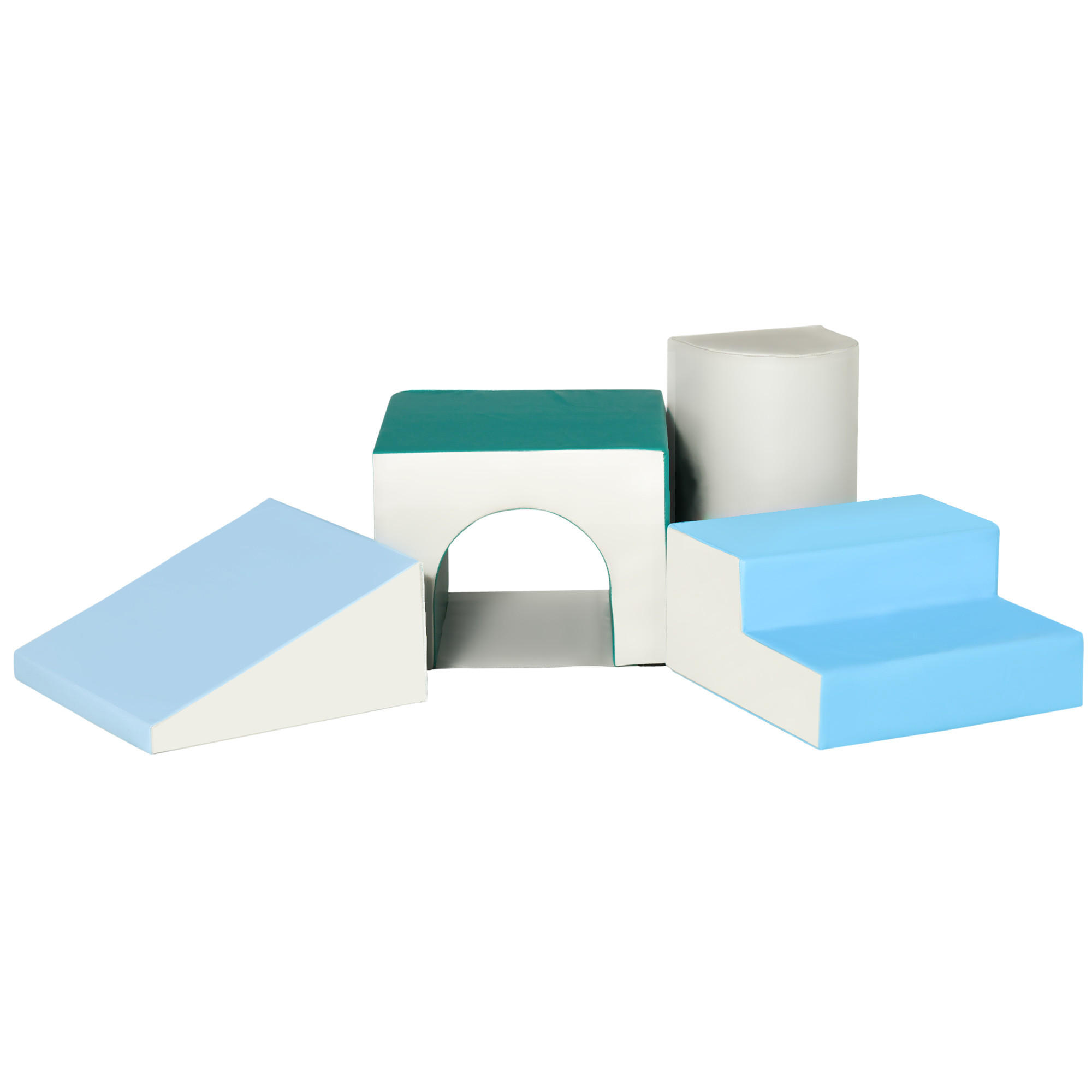 KINDER-SOFTPLAY-SET - Blau, Kunststoff (50/39/150cm) - HOMCOM