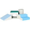 KINDER-SOFTPLAY-SET - Blau, Kunststoff (50/39/150cm) - HOMCOM