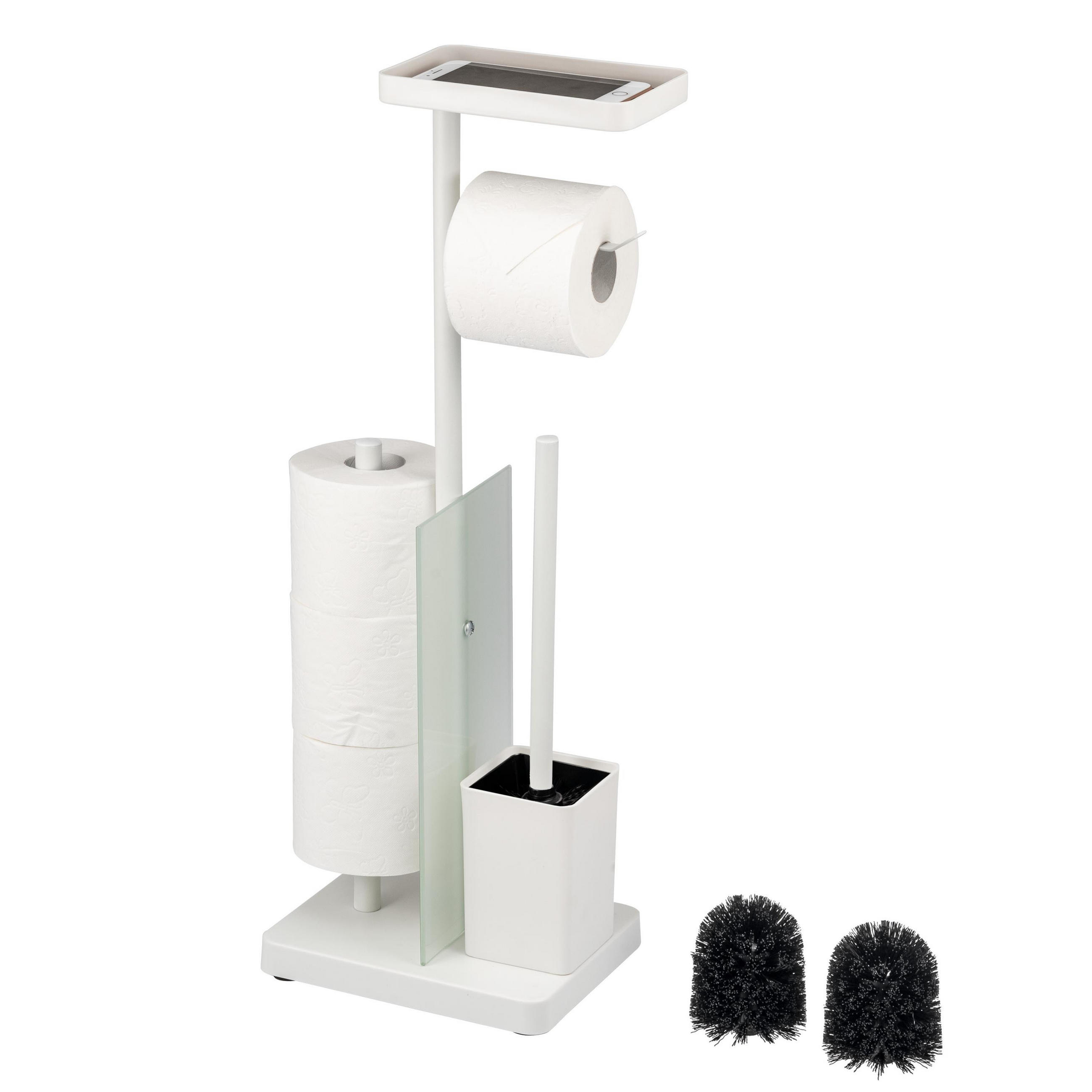 WC-GARNITUR, weiß - Weiß, Metall (23/66.5/18cm) - eluno