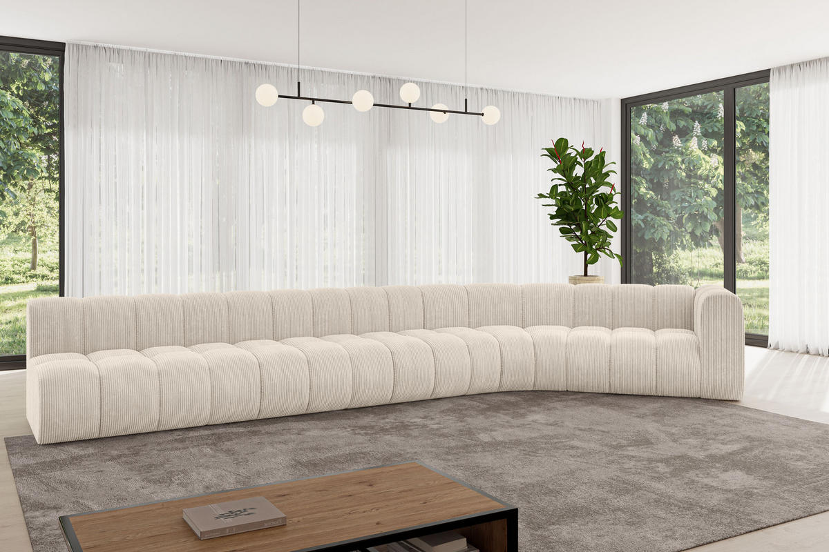 ECKSOFA modulares Sofa Karex-L3 - 490x194x70 cm Beige - Beige, Holzwerkstoff/Textil (490/194cm) - ALTDECOR