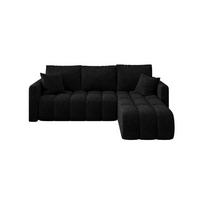 ECKSOFA GARDA rechts schwarz Strickstoff Aragon 99 - Schlaffunktion, Bettkasten - Schwarz, Textil (230/149cm) - Cornero