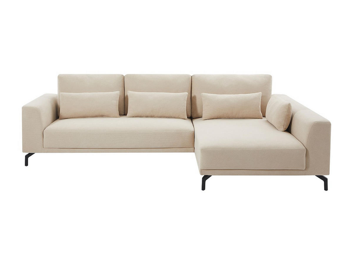 ECKSOFA - Ecke rechts - Strukturstoff - Beige - TILANIA - Beige, Textil (280/172cm) - Vente-Unique