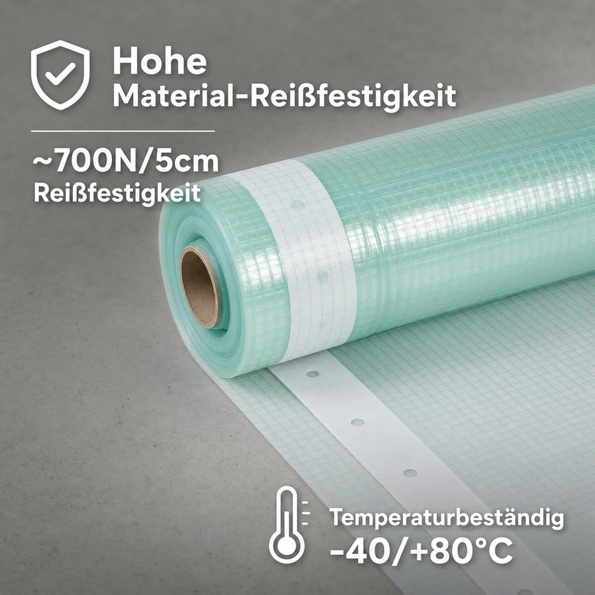GITTERFOLIE m. Nagelrand 4 Breite x 12 Meter - Transparent, Kunststoff (400/1cm) - BONI-SHOP