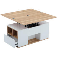COUCHTISCH aus Spanplatte 100x51x47 cm Weiß höhenverstellbar mit Schubladen - Weiß, Holzwerkstoff (100/51/47cm) - IVMEU