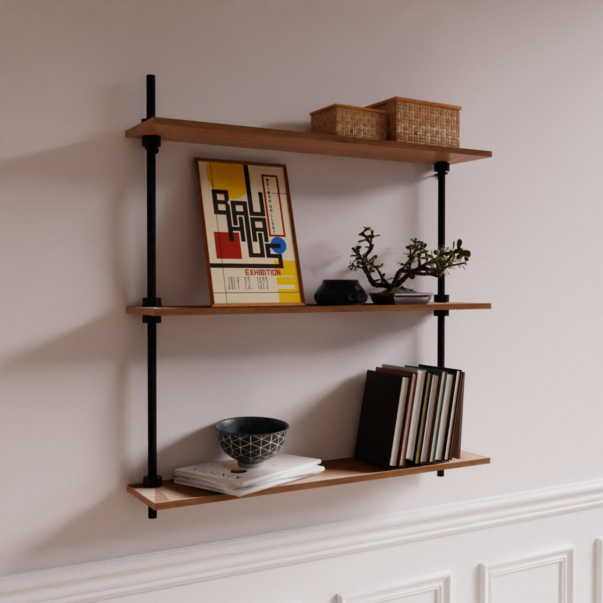 WANDREGAL DECO 92,5x85x17,5cm - Eiche San Remo, Metall (85/92.5/17.5cm) - AR Shelving