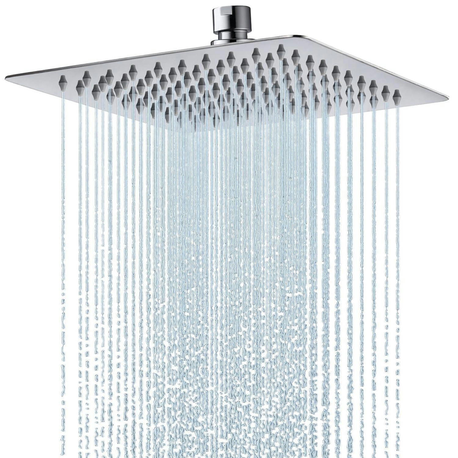 DUSCHKOPF Regendusche Quadratisch 20 x 20 cm Chrom - Silberfarben, Metall (20/12.7/20cm)
