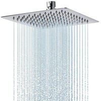 DUSCHKOPF Regendusche Quadratisch 20 x 20 cm Chrom - Silberfarben, Metall (20/12.7/20cm)