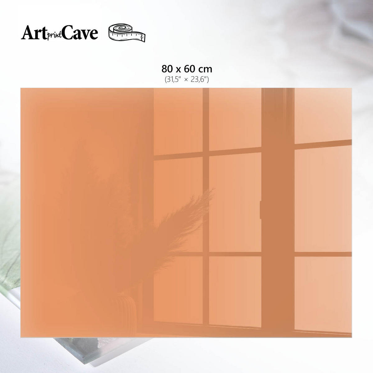 GLASPLATTE 80x60 cm – Pastellorange - Creme, Glas (0.4/80/60cm) - ArtPrintCave