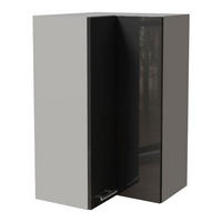 ECKHÄNGESCHRANK Essen W14/60 Graphit Hochglanz / Grau Matt 60 / 60 / 96cm - Graphitfarben/Grau, Holz/Holzwerkstoff (60/96/60cm) - Feldmann-Wohnen