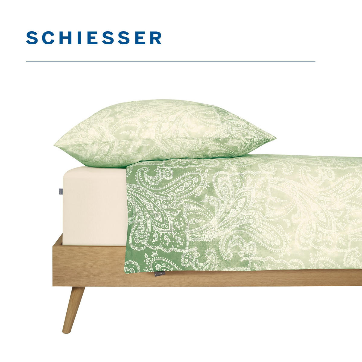 BETTWÄSCHESET Claire - Renforcé - 2-teilig - 135x200 cm - Grün - Grün, Textil (135/200cm) - SCHIESSER