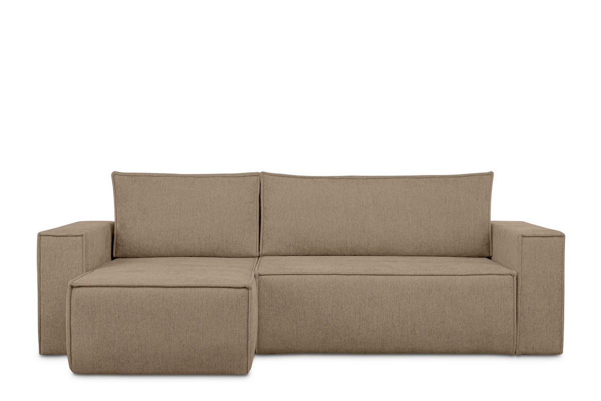 ECKSOFA-LINKS/RECHTS NAPI II mit Schlaffunktion, hellbraun - Hellbraun, Textil (262/148cm) - KONSIMO®