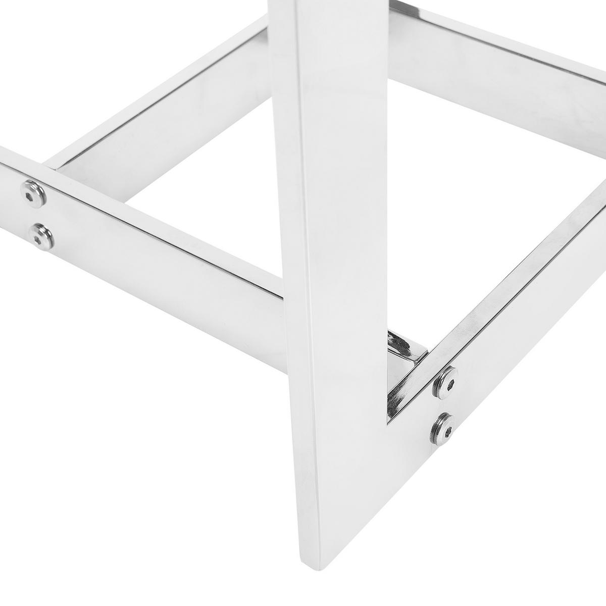 BEISTELLTISCH Glas silber quadratisch 40/40 cm Crystal - Transparent/Silberfarben, Glas (40/40/52cm) - Beliani