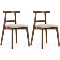 ESSTISCHSTÜHLE LILIO 2 St Vintage, Creme / Lefkas-Eiche - Eichefarben/Creme, Holz/Textil (47/76/45cm) - KONSIMO®