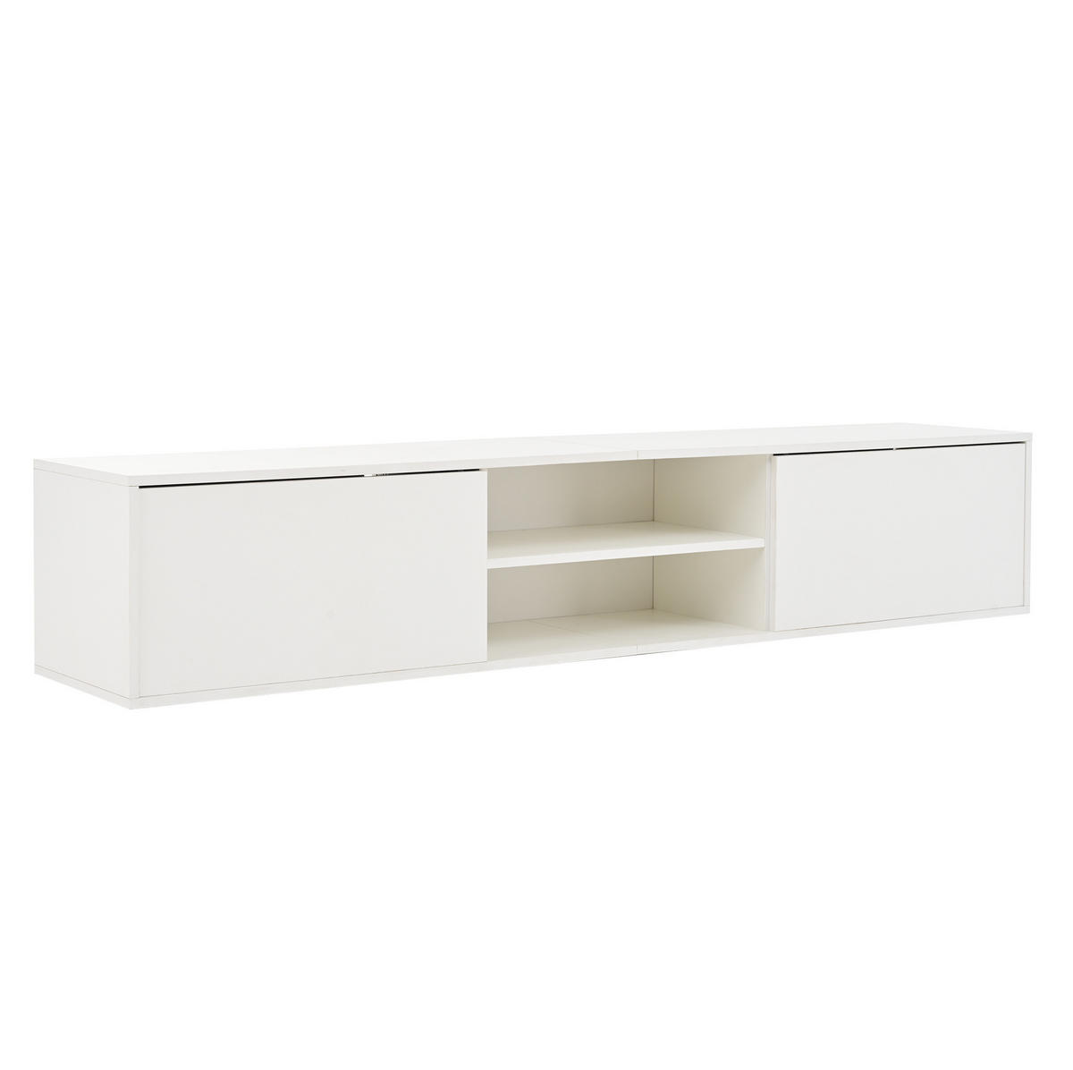 TV-WOHNWAND-SET(KOMPLETT-SET, 4-St) 180/35/33,5 cm aus Spanplatte mit flexibler Wand- und Standmontage Weiß - Weiß, Holzwerkstoff (180/33.5/35cm) - Modenvie