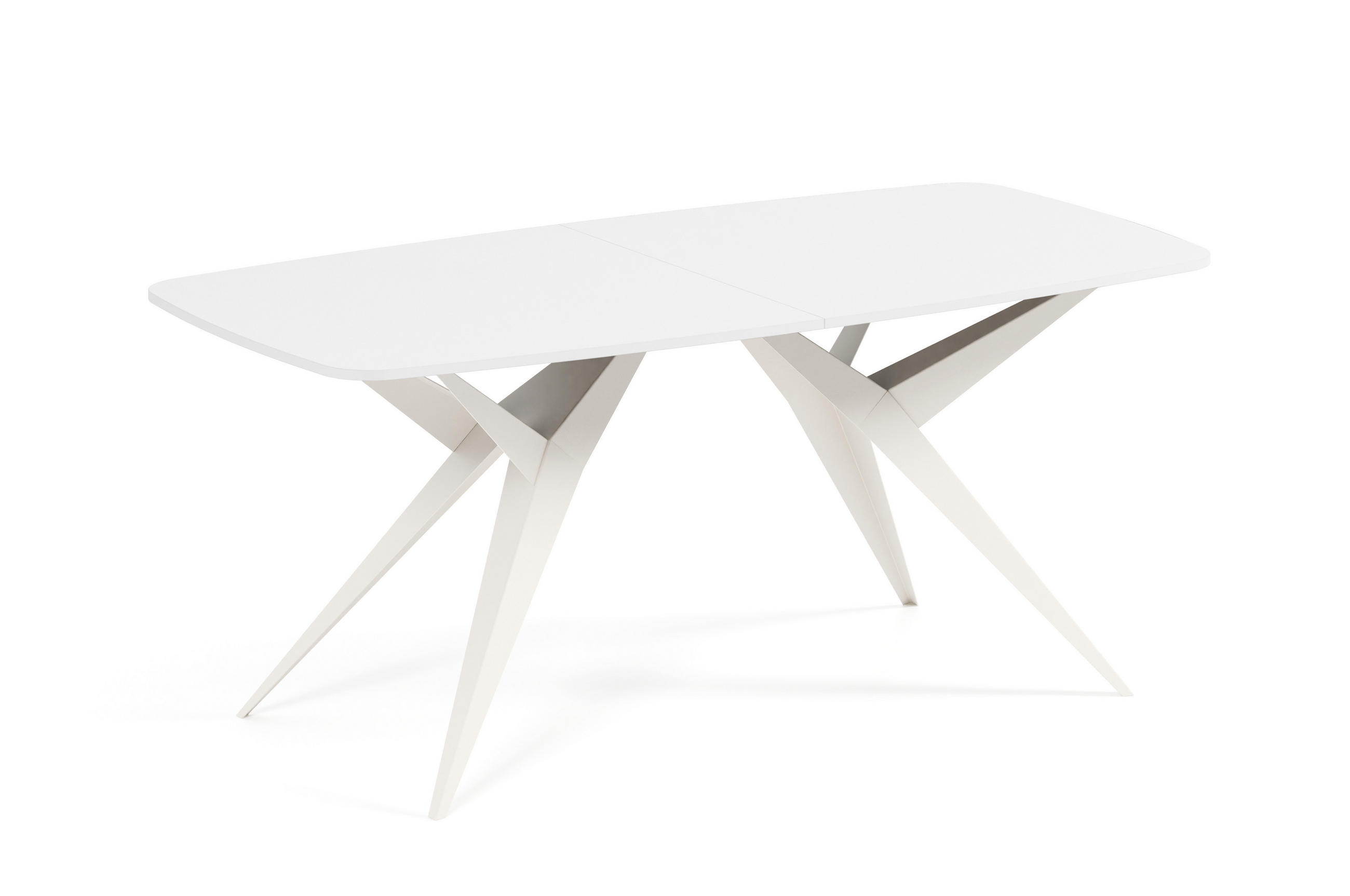 Meblini Esstisch Weiß, Kaschmir 180x76x90 cm