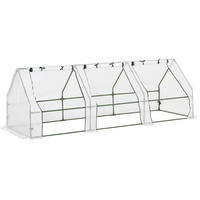 GEWÄCHSHAUS aus Stahl 270x90x90 cm in Weiß mit Rollfenstern - Weiß, Metall (90/90/270cm) - Modfu