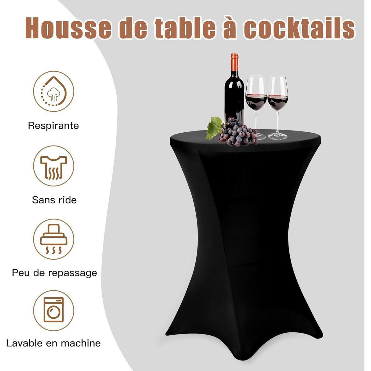 TISCHDECKE Schwarz 70 x 75 cm - Schwarz, Textil (75/70/1cm)