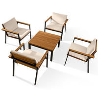 GARTENMÖBELSET ARIATO 5-tlg, mit Kissen - Anthrazit/Beige, Holz/Metall - KONSIMO®