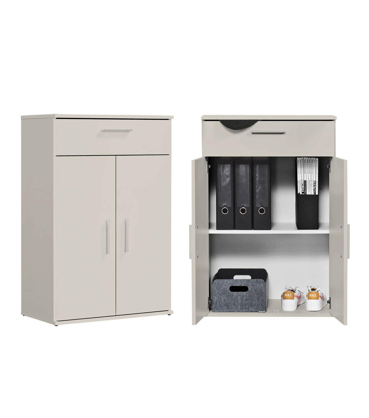 MEHRZWECKSCHRANK Der Praktische - Beige, Holzwerkstoff (60/91/34cm) - Mokebo