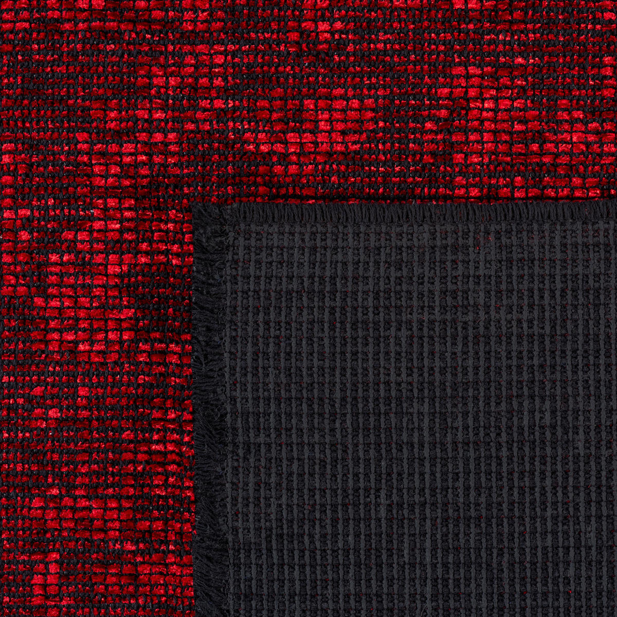 TEPPICH Kurzflor Unicolor Chenille Baumwolle Innen Rot Rechteckig 120x170 - Rot, Textil (120/170cm) - KADIMA DESIGN