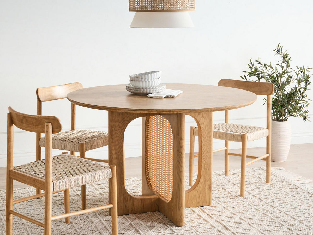 ESSTISCH Braun Karlo - Hellbraun, Holzwerkstoff (120/120/76cm) - Beliani
