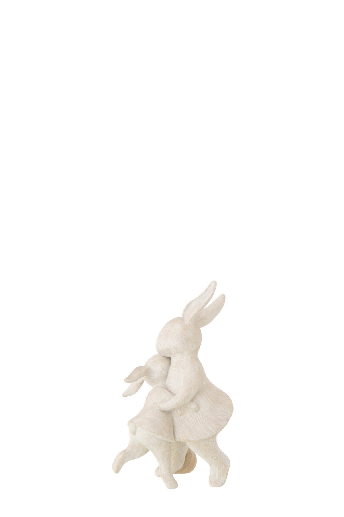 DEKO KANINCHEN KUSCHEL (2ER SET) - Beige, Glas/Naturmaterialien (7.5/18/11cm) - J-Line