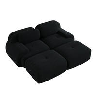 SOFA 208×178×75 cm Cordstoff rahmenlos modular 2-Sitzer, schwarz - Schwarz, Textil (178/75/208cm) - Luhomfu