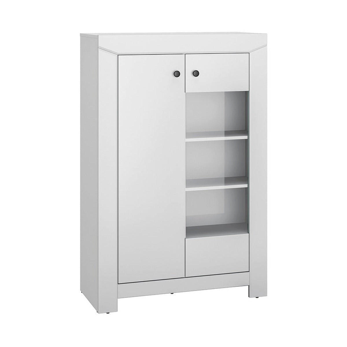 VITRINE – 92 cm – Terni – Grau / Eichefarben - Eichefarben/Grau, Holzwerkstoff (91.5/140/42cm) - hi-markt