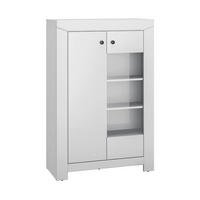 VITRINE – 92 cm – Terni – Grau / Eichefarben - Eichefarben/Grau, Holzwerkstoff (91.5/140/42cm) - hi-markt